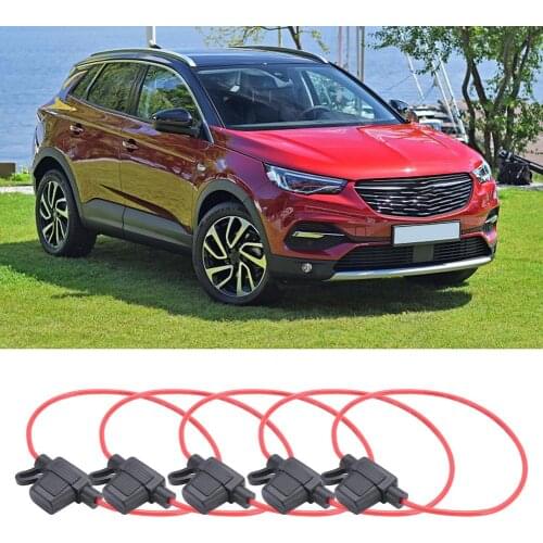 5pcs Waterproof Auto Inline Mini In-Line Fuse Holder Small 30CM Small Car Fuse Seat Waterproof Harness Seat With Line Fuse Box