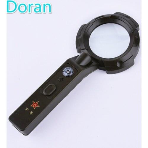8Led light 4X Magnifying Glass with Outdoor Camping Compasses High Precision Multifunction Compasses Portable Packet Travel Kits