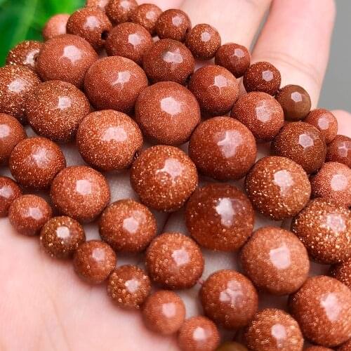Faceted Natural Stone Gold Sand Gems Loose Spacer Beads For Handmade Jewelry Making Diy Bracelet Wholesale 4/6/8/10mm