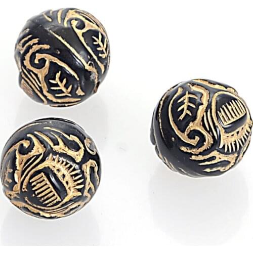 Miasol 100 Pcs Retro Vintage Fluted Corrugated Antique Design Stripe Round Spacers Charm Beads For Diy Handmade Jewelry Making