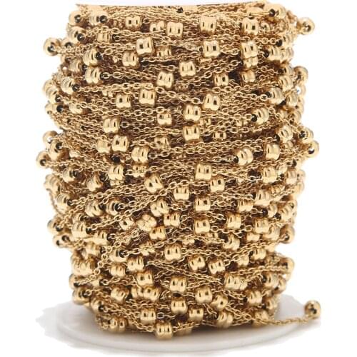 High Quality 2M 4.5mm Stainless Steel Cross Gold Link Chain Necklace Bulk Cable Chain for Jewelry Making Findings DIY Bracelets