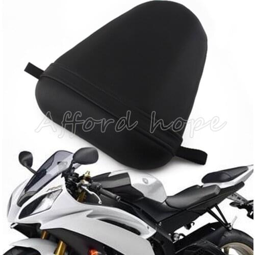 Black Replacement Motorcycle Synthetic Leather Rear Pillion Passenger Seat For YAMAHA YZF R6S 2006-2009 R6 2003-2005 04
