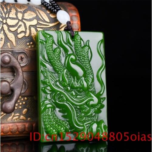 Dragon Claw Natural Green Jade Pendant Necklace Chinese Hand-carved Charm Jadeite Jewelry Fashion Amulet Gifts for Women Men