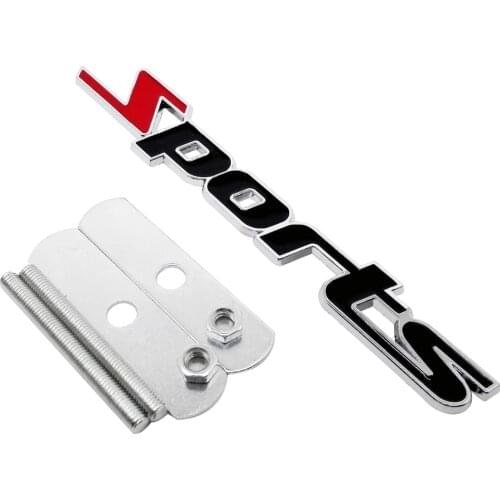 For Sport Logo 3D Car Styling Front Stickers Metal Grille Emblem Badge for Audi Sport BMW e90 Mercedes Benz W204 Ford Opel Lada