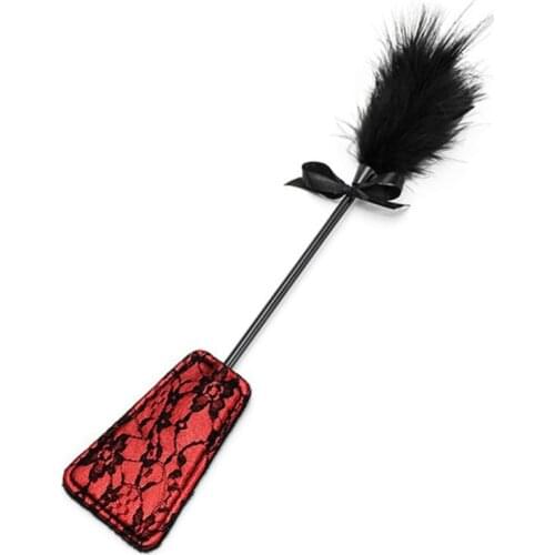 Couple Sex Toys Flirting Hitting Spanking Paddle Erotic Fluffy Feather Lace Tickled Whip Flogger BDSM Bondage Adult Game