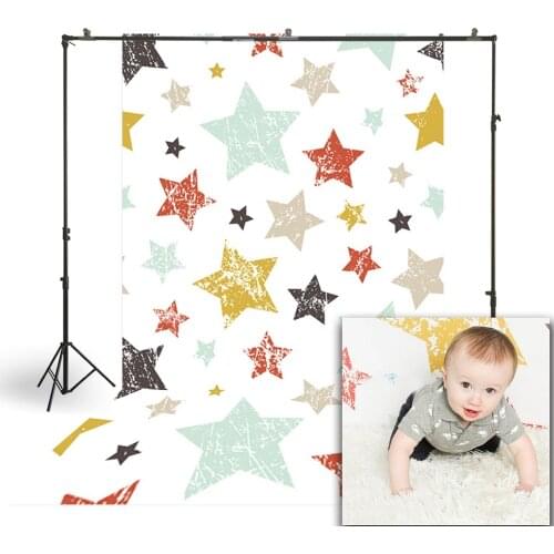 HUAYI Photography Backdrop Newborns Baby Child Photo Booth Background Vintage Stars Patterns Studio Birthday Backdrop XT-4084