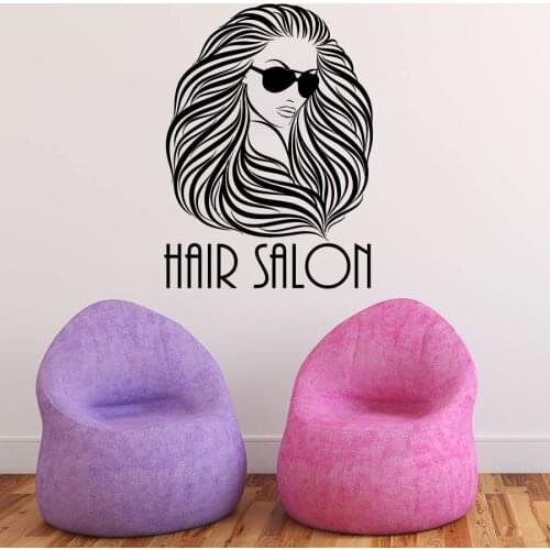 Art Home Decor Mural Hairdressing Hair Beauty Salon Nail Girl Woman Wall Sticker Scissors Fashion Cosmetic Wall Decal M-54