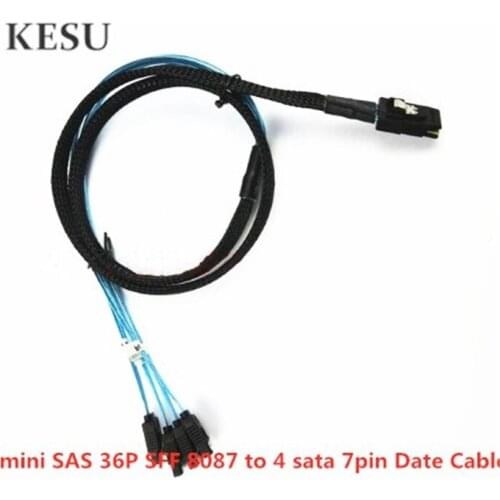 SAS sata cable SFF-8087 Mini SAS 4i 36Pin to 4 SATA 7Pin 1 to 4 Date Cable 24Gbps 50CM/1M for MINI SAS 4i raid RAID card