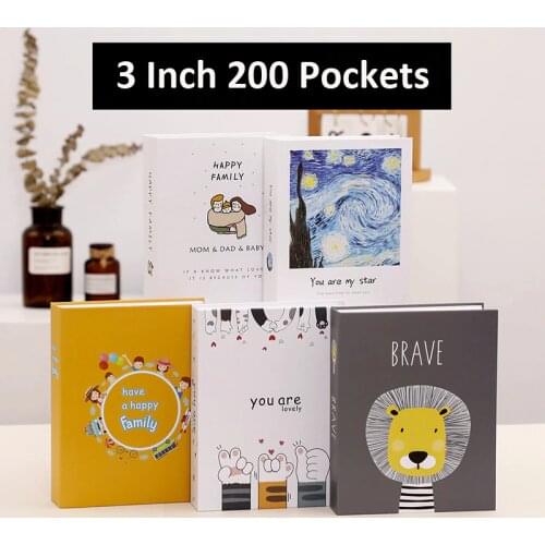 3 Inch 200 Pocket Photo Album Notebook For Fujifilm Instax Mini 11 9 8 7s Photo Paper Film /Credict Card