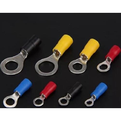 Ring Insulated Wire Connector Electrical Crimp Terminal RV1.25-3/4/5 Cable Wire Connector 100PCS RV2-3/4/5 red blue