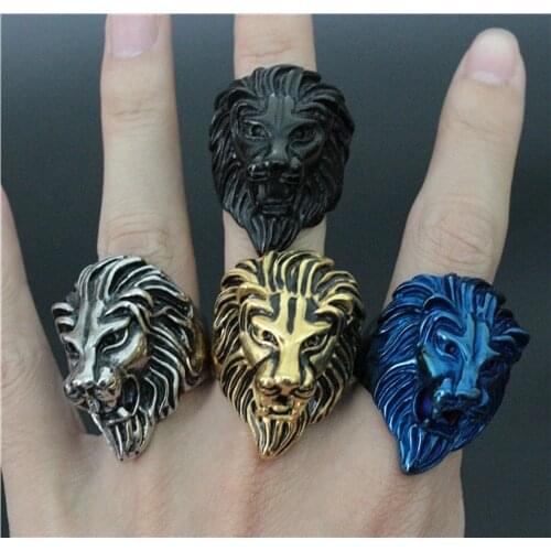 Size 8~14 Lion King Ring 316L Stainless Steel Top Quality Christmas Animal Lion Ring