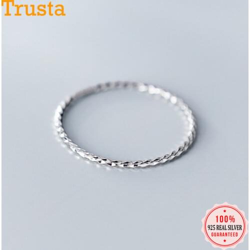 Trustdavis Real 925 Sterling Silver Minimalist Cute Round Ring For Fashion Women Party Fine Jewelry Geometry Accessories DA1275