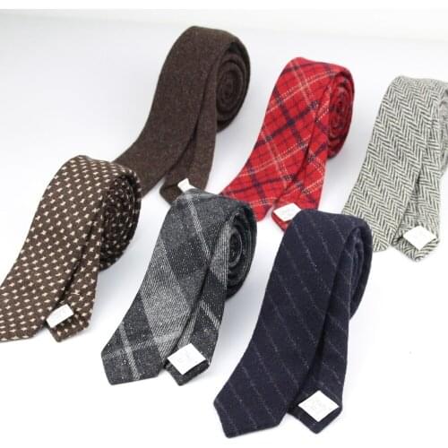 Commercial Luxury 100% Wool Tie Classical Color Dick Winter Necktie Mens Warm Neckties Designer Handmade European Style Ties