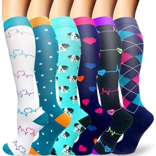 44 Styles Compression Stocking Tired Achy Unisex Anti Varicose Veins Women Men Anti Fatigue Socks Comfortable Animal Print Socks