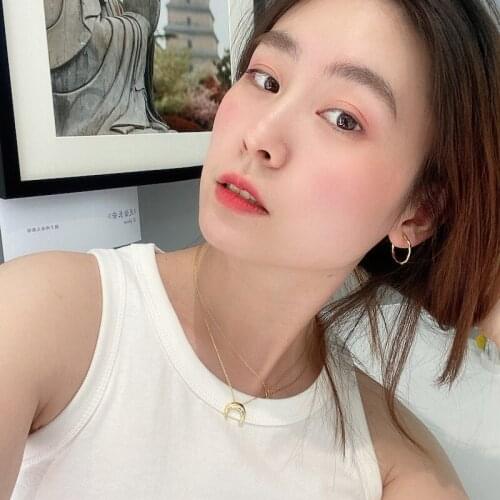925 sterling silver Korean necklace simple and versatile fashion moon clavicle simple design sense crescent arc necklace