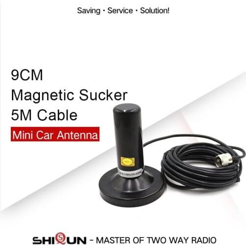 Mini UV Dual Band Car Antenna UHF/VHF PL259 Walkie-Talkie Antenna with Magnetic Mounting Base for TH-9800 BJ-218 BJ-318