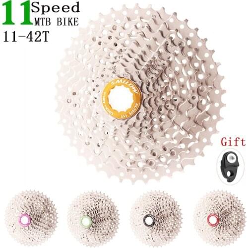 MTB 11 Speed Cassette Freewheel Sprocket Mountain Bike Parts 11-42T Silver Bicycle Flywheel Compatible