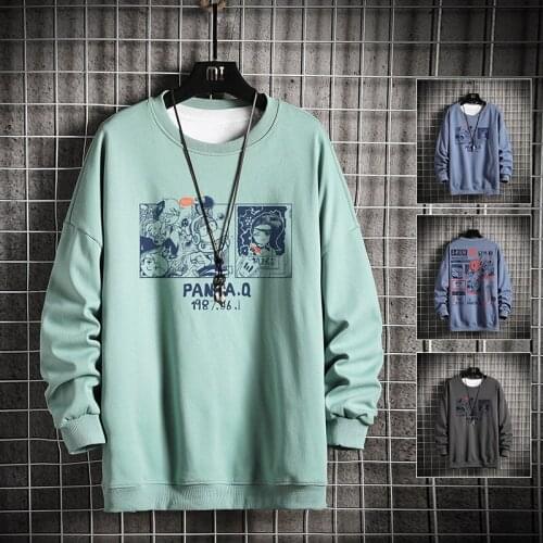 KKSKY Mens Graffiti Hoodie Sweatshirts Autumn O-neck Cartoon Funny Harajuku Japanese Streetwear Men Hoodies Sweatshirt Homme