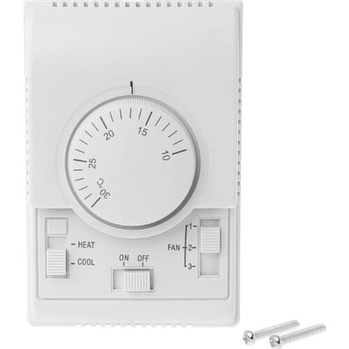 2021 New HXBB AC 220V Room Mechanical Thermostat Control Switch Air Conditioner Fan Coil Temperature Controller