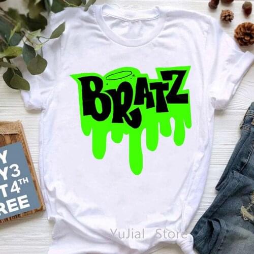 Newest Y2k Bratz Letter Print T Shirt Women Clothes Summer Fashion Tshirt Haut Femme Harajuku Kawaii Clothes Female T-Shirt