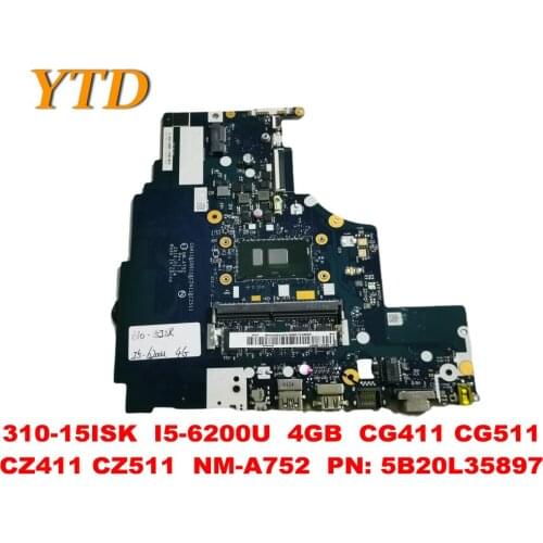 Original for Lenovo 310-15ISK Laptop motherboard 310-15ISK I5-6200U 4GB CG411 CG511 CZ411 CZ511 NM-A752 PN 5B20L35897 test