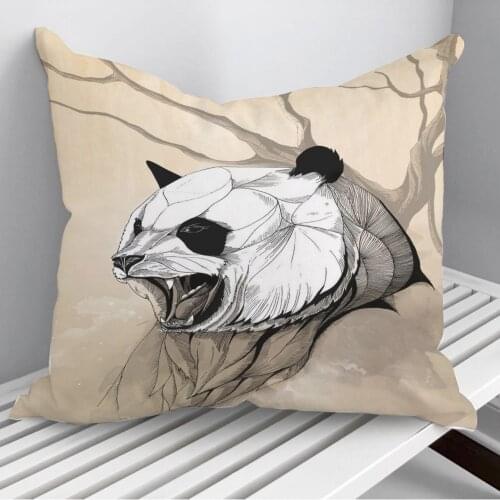 Angry Panda Throw Pillows Cushion Cover On Sofa Home Decor 45*45cm 40*40cm Gift Pillowcase Cojines Dropshipping