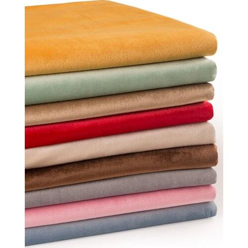 Width 61'' Thickened Soft Solid Velvet Fabric By The Half Yard For Sofa Cover Curtain Pillow Clothing Material