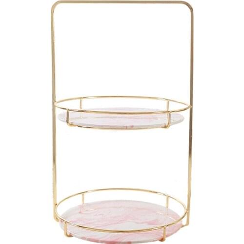 Modern Golden Luxury Metal Make Up Rotatable Storage Racks Organizer Fashion Cosmetic case Tray