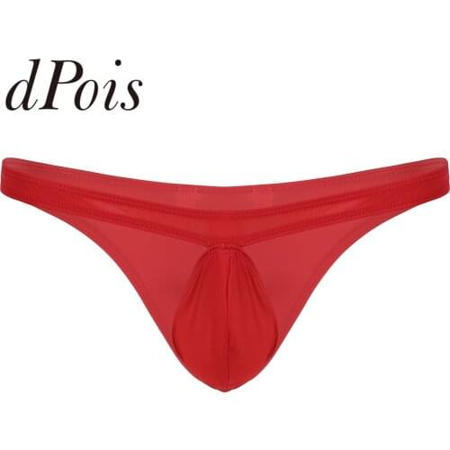 Men T-back Thong Low Rise Bulge Pouch Briefs Summer Swimwear Bikini Briefs G-string Thongs Sexy Lingerie Underwear Underpants