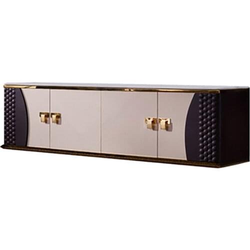 Light luxury marble TV cabinet coffee table combination post modern TV cabinet modern minimalist Hong Kong style solid wood