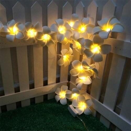 Led Decorative Lights Frangipani Lamp Flower Fairy Light For Home Decor Bedroom Fairy Lights Curtain Waterproof Outdoor Lights