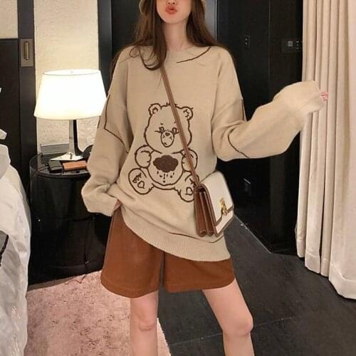 Autumn Pullover Women Sweaters Long Sleeve Loose Knitted Sweater Plus Size Womens Jumper