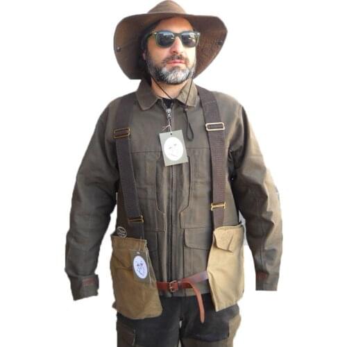 Trisacca vest sports hunting shooting Airsoft man cotton waxed adjustable strap