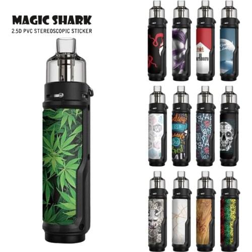 Magic Shark Fashion Stereo Matte Wood Leaf Skull Evil Sticker Cover for Argus X Case Film for Voopoo Argus X