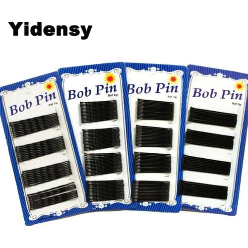 Yidensy 36/60pcs Bob Pins Wave Straight Simple Hairpins Black Alloy Hair Clip Bobby Pin Hair Accessories Headwear Ball Tip