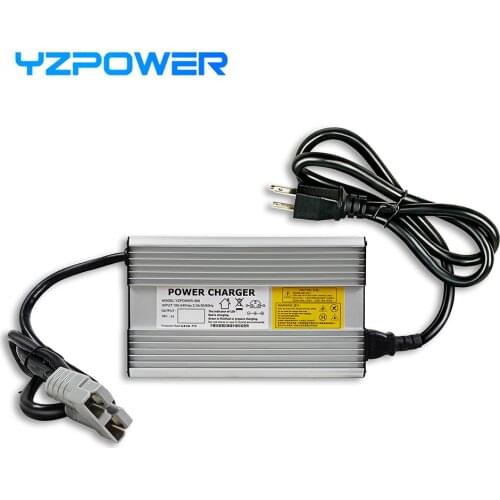 YZPOWER 54.6V 4A 8A lithium battery charger, suitable for 48V lithium battery with separate plug, adjustable current LED display