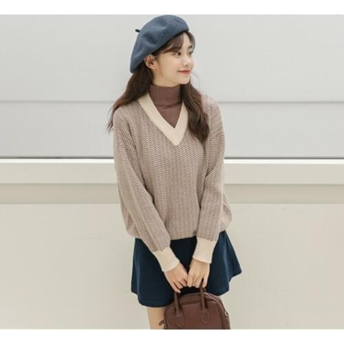Autumn Winter Fake Two-Piece Turtleneck Sweater Women 2019 Pullover With Neck Preppy Style Loose Pull Oversize Femme DD2418