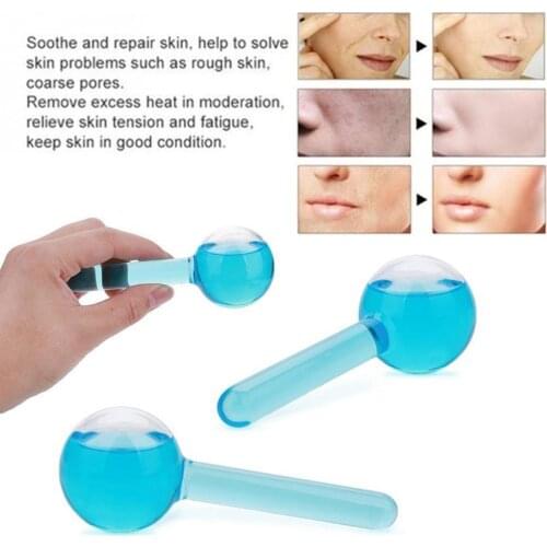 1 pair Large Beauty Ice Hockey Energy Beauty Crystal Blue Pink Water Wave Purple Face Ice and Globes Ball Cooling Eye mas N7C4