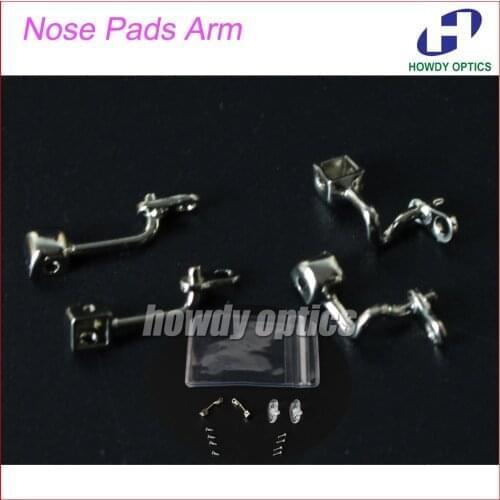 10sets Glasses Eyewear Eyeglasses Nose Pads Arm Stainless Steel Nose Pads Holder With Screw Glasses Accessories
