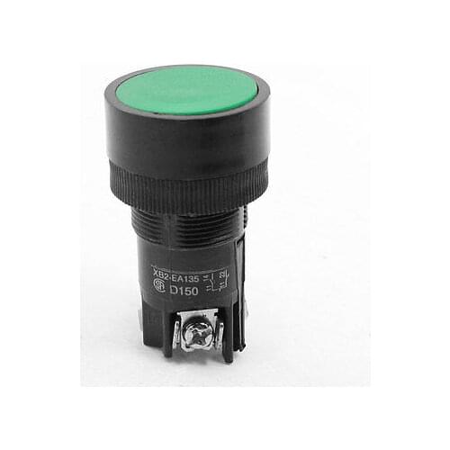 220-250V 3A Green Flat Top 3 Terminals SPDT Momentary SPDT Push Button Switch