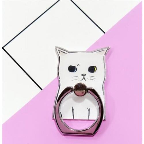 360 Degree White Cat Elephant Finger Ring Smartphone Stand Holder Mobile Phone Holder For iPhone Xiaomi All Phone