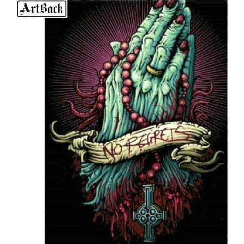 5d diamond painting hand pray, cross, full square / round drill, diamond embroidery, 3d crystal, diamond mosaic, sticker