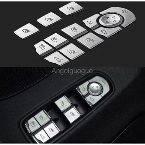 Angelguoguo Car interior Window Glass lifter button trim sequins stickers Fit for Porsche Panamera Cayenne Macan