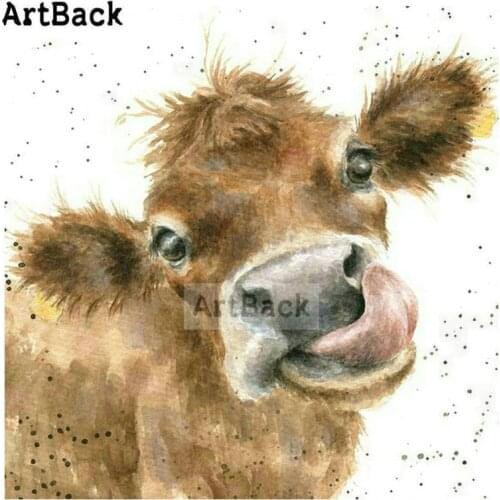 ArtBack 5d diy diamond painting cow painting 3D full square round drill rhinestone embroidery diamond mosaic animal