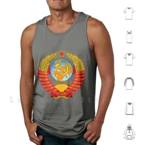 Ussr Coat Of Arms tank tops vest sleeveless Communism Socialism Ussr Soviet Union