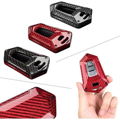 For Audi A4 A5 A6 A6 A7 S5 S7 RS Car Keyless Fob Case Cover Smart Remote Key Housing Shell Carbon Fiber