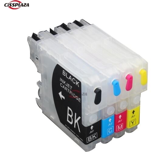 CISSPLAZA 10sets LC38 LC61 LC1100 Refillable ink Cartridge compatible for Brother MFC 5490CN 5890CN 6490W 6490CW 250C 290C 490CW