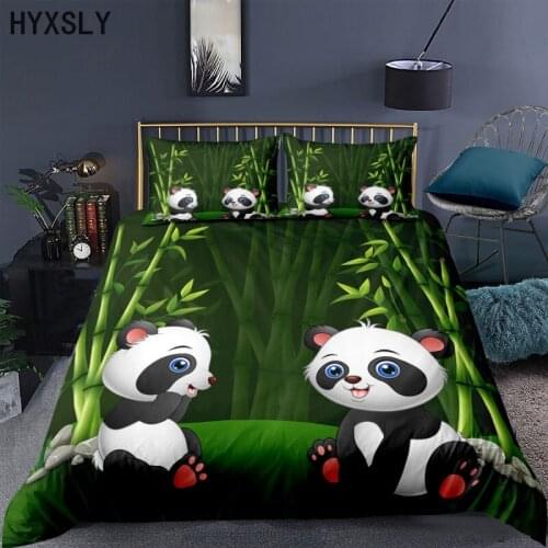 Cartoon Funny Mellow Panda Bedding Set Cute Animal Quilt Cover With Pillowcase Kids Duvet Covers King Queen Single Double Size