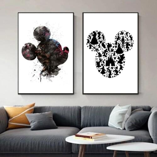 Disney Cartoon Mickey and Minnie Head Portrait 5d Diamond Painting Childrens Room Home Decoration Mosaic Picture Cross Stitch