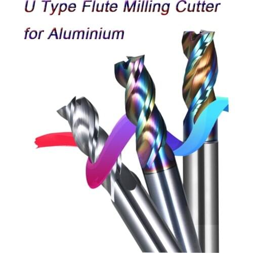 DLC Coating Colorful High Efficiency Aluminum CNC Multicolour U-Type Flute Milling Cutter Bits Color End Mill Endmills tungsten